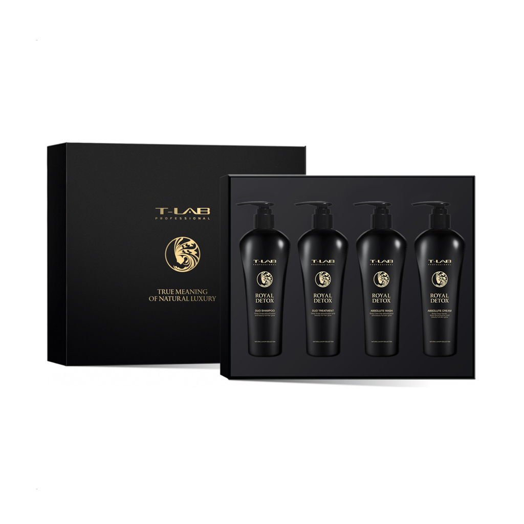 Набір для волосся та тіла T-LAB Professional Royal Detox Pure Glowing, 4 предмети